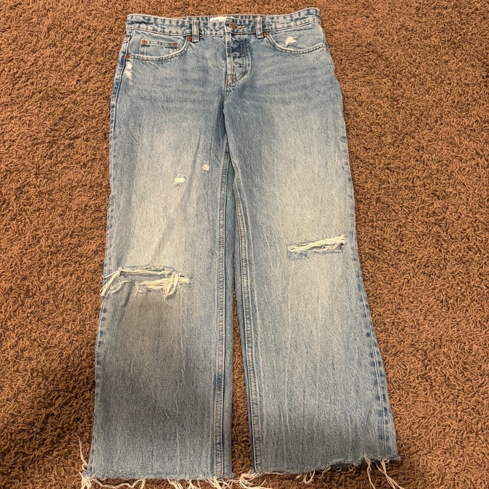 ZARA Distressed Light Blue Women's Jeans